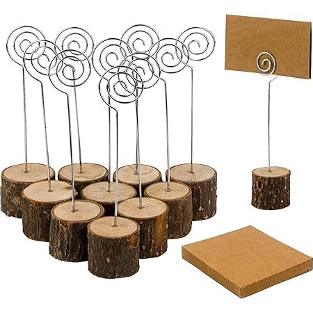 Amazon LepoHome 20 Pcs Rustic Wood Place Card Holders With Swirl