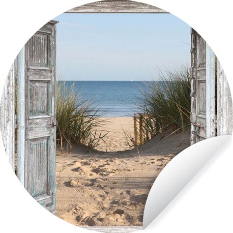 Wallcircle Muurstickers Behangcirkel Duin Strand Doorkijk