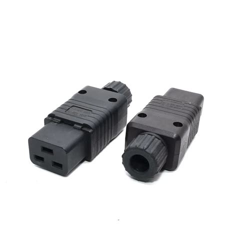 Black PDU IEC 320 C19 Rewirable Socket IEC 320 C19 16A Power Cord