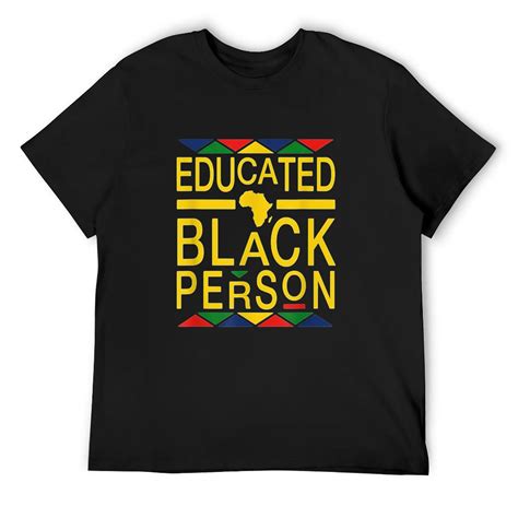 Educated Black Person Dashiki Print African Pride Tshirt Black Large