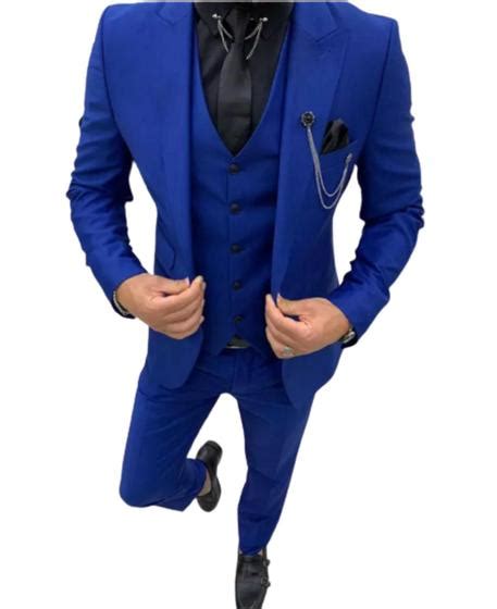 Terno Slim Masculino Oxford Azul Royal Palet Cal A Barato Terra