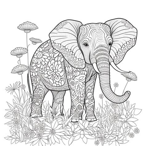 Elephant Coloring Book Page Instant Download - Etsy