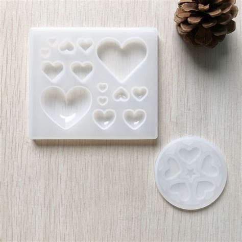 Heart Shaped Silicone Mold Diy Resin Love Heart Stickers Etsy