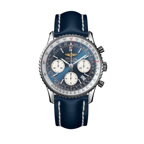 Breitling Navitimer 01 46mm Blue Dial White Sub Dials And Blue Leather Strap Fashion Watches