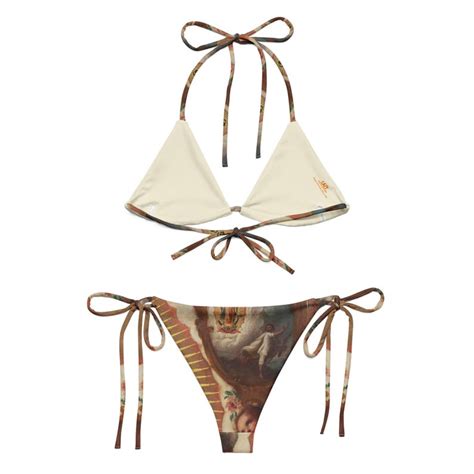 Lady Of Guadalupe String Bikini Set Virgin Mary Bikini Set Etsy