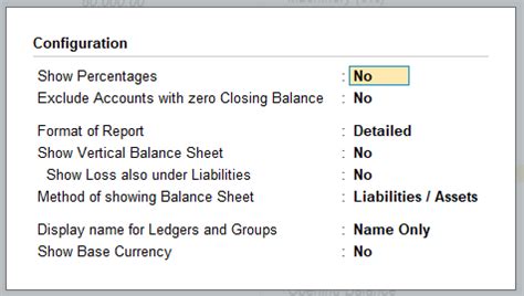 Balance Sheet Report In Tallyprime Accounting Software