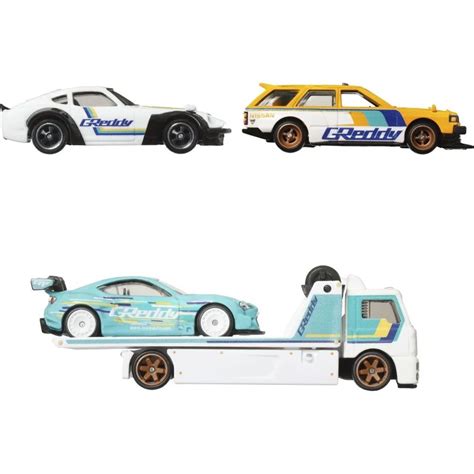 Mattel Hot Wheels prémiový angličák 3 ks s týmovým tahačem drift GLAMI cz