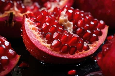 Premium AI Image | Macro photo of a peeled pomegranate