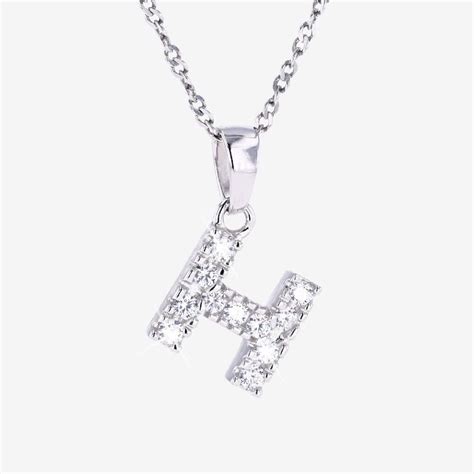 Sterling Silver H Initial Necklace Warren James