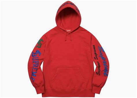 Supreme Multi Logo Hooded Sweatshirt Red Hype Clothinga