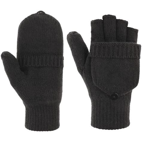 Gants Thinsulate Fingerless Femme Homme En Tricot Avec Doublure