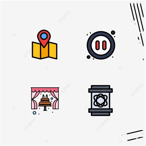 Set Of 4 Modern Ui Icons Symbols Signs For Location Set Signs