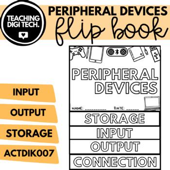 Peripheral Devices Flip Book Activity Input Output Storage Devices