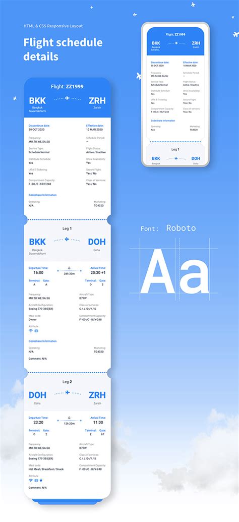 Flight ticket details :: Behance