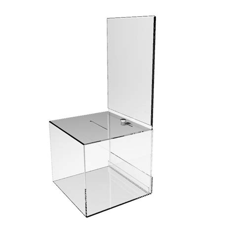 Acrylic Ballot Box W 11 X 8 5 Header And Lock Clear 19237 Artofit