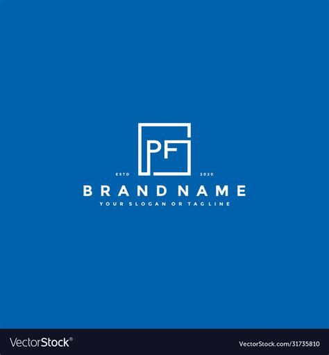 Letter pf logo design Royalty Free Vector Image