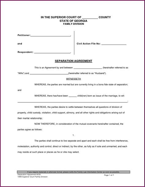 Free Printable Divorce Forms Georgia - Form : Resume Examples #A19XndoV4k