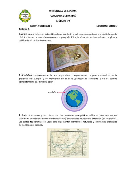 Tarea DE GEO 1 UNIVERSIDAD DE PANAMÁ GEOGRAFÍA DE PANAMÁ MÓDULO N