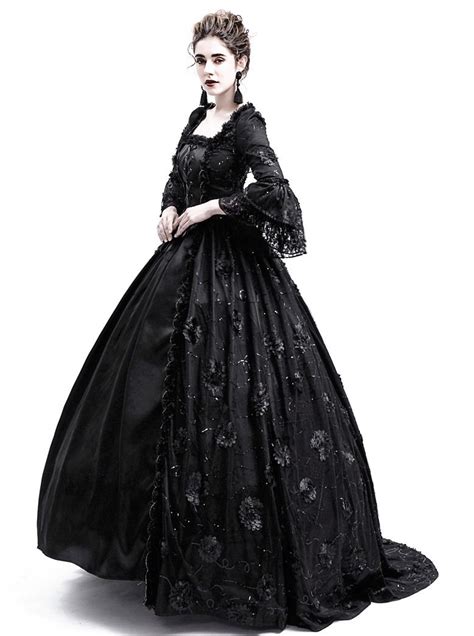 Black Flower Masquerade Gothic Victorian Dress Gothic Victorian