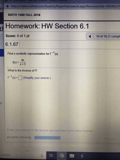 OneClass Do Homework I Https Mathxl Student PlayerHomework