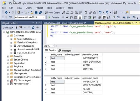 Sql Server Login And User Permissions With Fn My Permissions