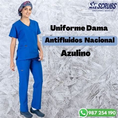 Uniforme Dama Antifluidos Nacional Azulino Masscrubs