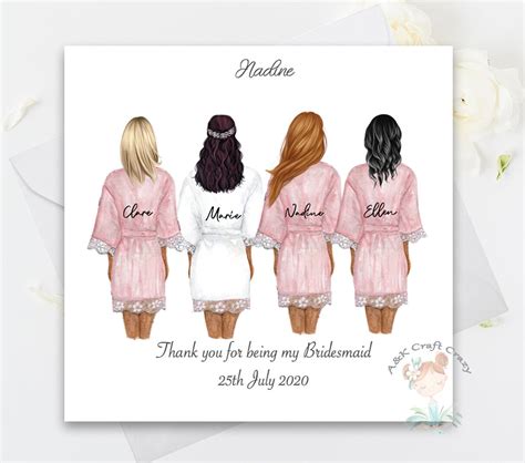 Thank You For Being My Bridesmaid Maid Of Honour Card Handmade