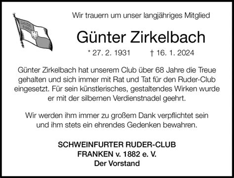 Wir trauern um unser langjähriges Mitglied Günter Zirkelbach 27