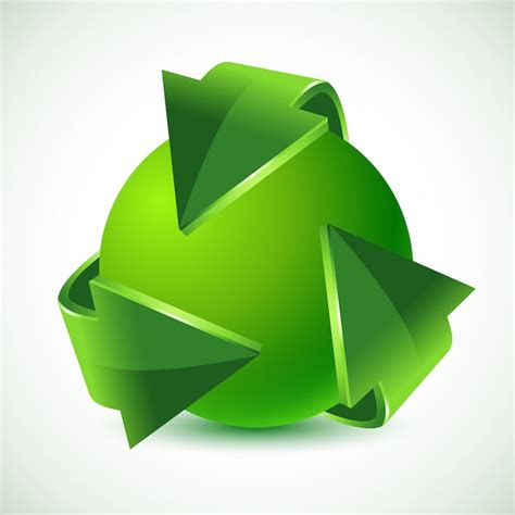 Flechas De Reciclaje Verde Y Tierra Verde Ilustraci N Vector Premium