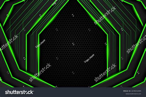 Abstract Dark Green Futuristic Gaming Background Stock Vector Royalty