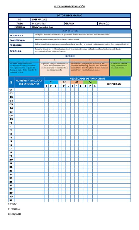 Instrumento De Evaluacion Exp Instrumento De Evaluacin