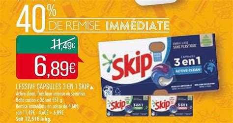 Promo Lessive Capsules 3 En 1 Skip Chez Match ICatalogue Fr