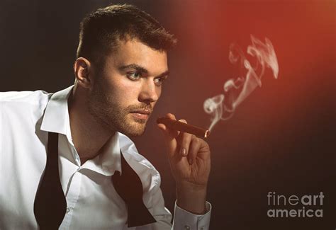 Male Model Smoking Cigar 1 Photograph By Amanda Elwell Pixels