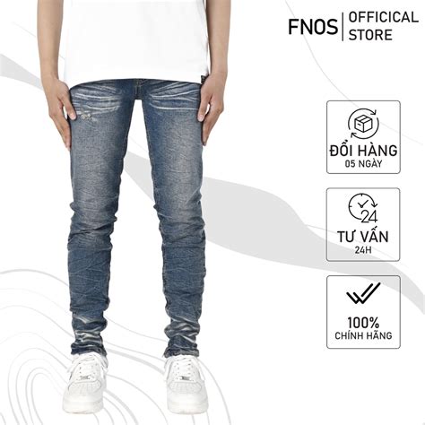 Qu N Skinny Jeans Nam Fnos Streetwear M U Xanh Tr N C Zip Z Local