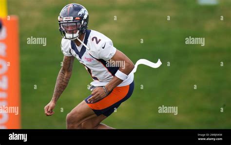 Denver Broncos Cornerback Pat Surtain Ii Takes Part In Drills During