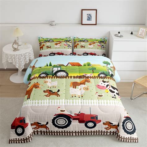 Full Size Tractor Bedding Set For Kids Farm Animals Comforter All