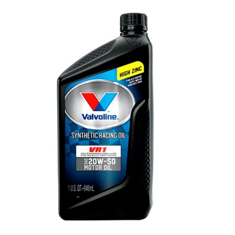 Valvoline VR1 Racing Full Synthetic SAE 20W 50 Motor Oil With High Zinc