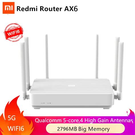 Novo Xiaomi Redmi Roteador Ax6 6s Wifi6 Qualcomm 6 Core 2 4g 5g