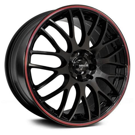 Maxxim Maze Gloss Black W Red Stripe Wheels