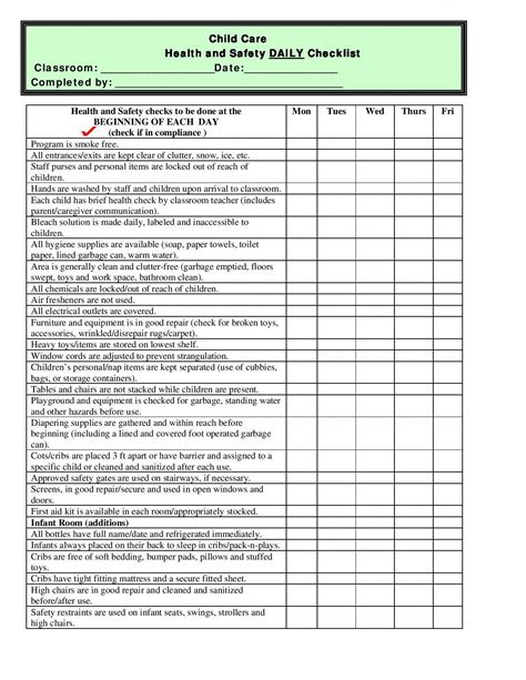 Life Safety Checklist