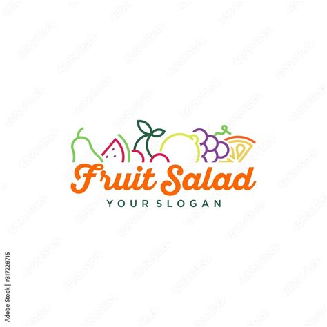 Logo Of A Fruit Salad Concept In Vector Healthy Food Logo Template