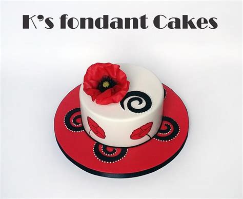 Poppies Cake Decorated Cake By K S Fondant Cakes Cakesdecor