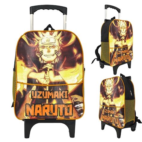 Bolsa Mochila De Rodinhas Uzumaki Naruto Sabio Dos Caminhos Escolar