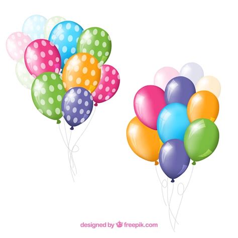 Free Vector Colorful Balloons Bunch Collection In Realistic Style