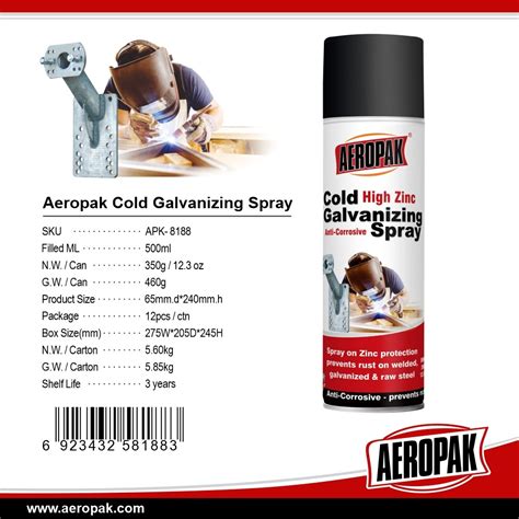 Aeropak Cold Galvanizing Zinc Spray Paint Shenzhen I Like Fine