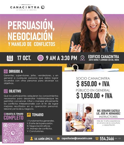 PERSUASIÓN NEGOCIACIÓN Y MANEJO DE CONFLICTOS Canacintra