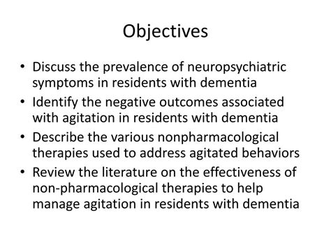 PPT - Non-pharmacological management of agitation in dementia PowerPoint Presentation - ID:5767685