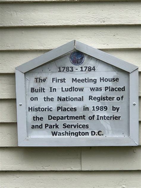 Historic Sign First Meetinghouse Ludlow Massachusetts Paul Chandler