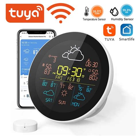 Tuya Wifi Smart Weather Station Alarm Clock Weather Forecast