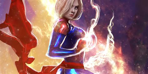 Download Blonde Comic Captain Marvel Hd Wallpaper By Samuel Vargas